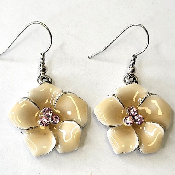 Floral Necklace Enamel Statement Necklace and Earrings Set - Picture 6 of 14